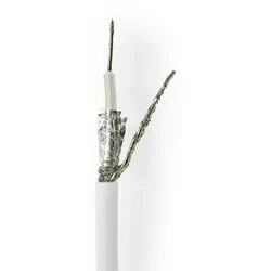 Nedis Antennenkabel auf Rolle - RG58C/U - 50 Ohm - Doppelt geschirmt - ECA - 50.0 m - Koax - PVC - Weiss - Kartonverpackung