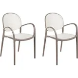 Beliani Gartenstuhl 2er Set Hellbraun
