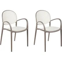 Beliani Gartenstuhl 2er Set Hellbraun