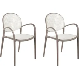 Beliani Gartenstuhl 2er Set Hellbraun