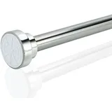 Intirilife Teleskopstange in SILBER 100 - 170 cm Ausziehbare Stange, Edelstahl, verstellbar, rutschfest, vielseitig einsetzbar ohne Bohren und Schrauben- Klemmstange Duschvorhangstange Gardinenstange