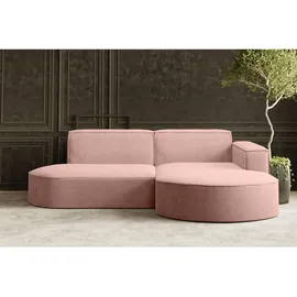 kaiser möbel Ecksofa Designer MODENA STUDIO stoff Dicker cord Poso Rosa Rechts