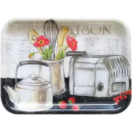 Lashuma Rechteckiges Melamintablett 31x23 cm, Serviertablett aus Italien, Kunststofftablett klein Design: Landhaus