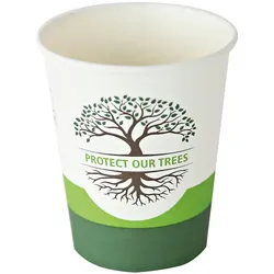500x BIO Einwegbecher 0,15 L Ø 8 cm Weiss kompostierbar 1-wandig Kaffeebecher einweg To-Go-Becher Becher Trinkbecher Pappbecher