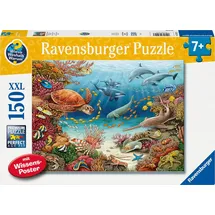 Ravensburger Kinderpuzzle 150 XXL Teile - Wieso? Weshalb? Warum? Meerestiere am Korallenriff