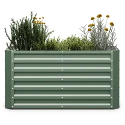 Blumfeldt High Grow Straight Hochbeet 120x60x60cm Stahl-Wellblech einfacher Aufbau rost- und frostsicherDunkles Moosgrün