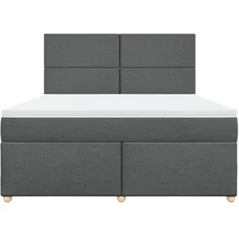 vidaXL Boxspringbett 180 x 200 cm Dunkelgrau
