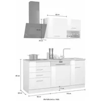 KOCHSTATION Küchenzeile »KS-Haiti«, mit E-Geräten, Breite 170 cm, weiß