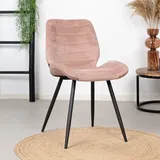 Bronx71 Esszimmerstuhl Samt Toby modern rosa