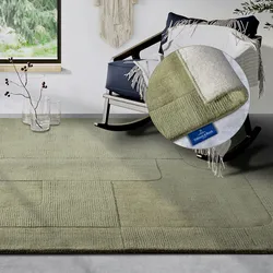 Wollteppich VILLEROY & BOCH "Charlotte", grün, B:80cm H:10mm L:150cm, Wolle, Teppiche, Läufer, Handgewebt, Wolle, Natur, Läufer, Wohnzimmer, Geometrie