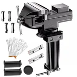 Schraubstock Klemmbar,Mini Schraubstock,Tischschraubstock,Arbeitsklammer,Backenbreite 80mm,Mit 360 Grad Drehbarer Basis,Für Holzbearbeitung, Schneiden, Gravieren,Polieren, Reparatur Bearbeitung, Etc.