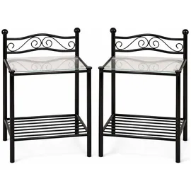 moebel-direkt-online Nachtschrank Dagmar 44 x 32 x 63 cm Schwarz