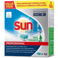 Sun Pro Formula All in One Extra Power Spülmaschinentabs – Kraftvolle Premium Tabs für die Spülmaschine für mühelose Reinigung, Geschirrspültabs für strahlenden Glanz, 102 Tabs