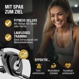 Sportana SPORTANA® Heimtrainer Fahrrad EAGLE 2 Klappbar LCD Display Höhenverstellbar Fitnessbänder 2in1 Ausdauer Ergometer – – – inkl. –... - Grau