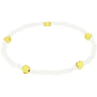 Amor Perlenarmband mit Herzen gelbgoldfarben 17 cm