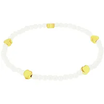 Amor Perlenarmband mit Herzen gelbgoldfarben 17 cm