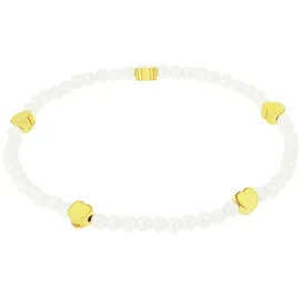 Amor Perlenarmband mit Herzen gelbgoldfarben 17 cm