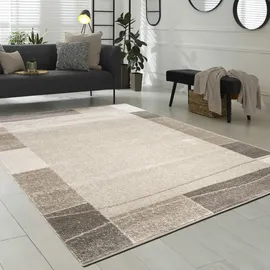 Paco Home Teppich Wohnzimmer Teppich Modern Bordüre, in Braun Beige Preishammer, Grösse:60x100 cm