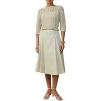 S.Oliver - Poplin-Rock im Relaxed Fit mit Elastikbund, Damen, beige 48