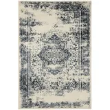 benuta Basic Teppich Suki - Creme/Blau 200x300 cm - Kunstfaser - Rechteckig, & im Style: Vintage, Orient Style - pflegeleicht, für Wohnzimmer Schlafzimmer