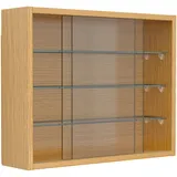 VCM Mid.you Hängevitrine Drivalo Honigeiche, Glas 3 Fächer, 50x40x12 cm hängend Wohnzimmer, Wohnwände, Vitrinenschränke