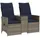 vidaXL Gartensofa 2-Sitzer mit Tisch 365714 365 x 70 x 65 cm Grau