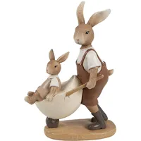 Clayre & Eef Dekorationsfigur Kaninchen 15x7x21 cm Braun Beige