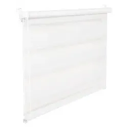 Doppelrollo Duorollo 85 cm breit 200 cm lang weiss inkl. Seilzug Fensterrollo Klemmrollo Jalousie