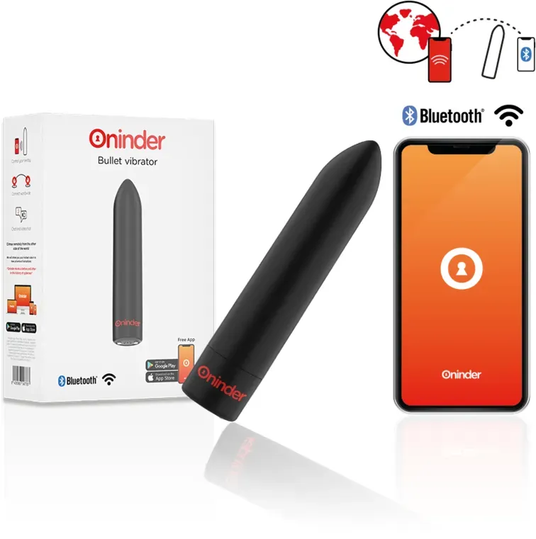 ONINDER - BERLIN BULLET VIBRATOR SCHWARZ 9 MODI 8,5 X 2 CM - KOSTENLOSE APP