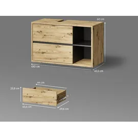 livinity Waschbeckenunterschrank 100 x 60 x 45,5 cm Braun