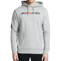 JACK & JONES Logo Kapuzenpullover Light Grey Melange M