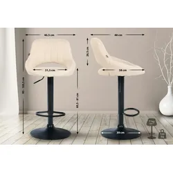 CLP Barhocker Milet Stoff creme/schwarz