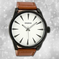 Oozoo Herrenuhr Timepieces C8226 braun Lederarmband Quarz Analoguhr UOC8226