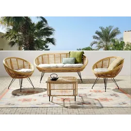 Beliani Lounge Set 4-tlg. Beige/Schwarz