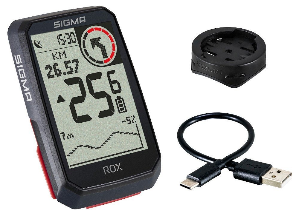 SIGMA SPORT Fahrradcomputer Rox 4.0 GPS Bike Computer Navi Fahrradtacho Komoot schwarz