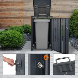 ML-Design Mülltonnenbox für 1 Tonne 240L 68x80x116,3 cm Anthrazit-Lärchenoptik