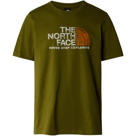 The North Face T-Shirt, Rust 2' - Dunkelgrün,Orange,Weiß - XXL