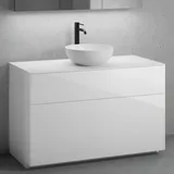 neoro n50 Unterschrank B: 120 cm mit 2 Auszügen, Waschtisch Ø 40 cm weiß matt, B: 120.5 BN0064WM+BN0444WH+BN0404WH