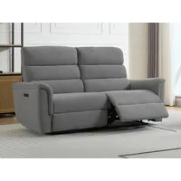 Vente-unique-Relaxsofa elektrisch 3-Sitzer - Stoff - Grau - CARTASIA