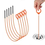 5 Stück Abflussreiniger Spirale, Rohrreinigungsspirale Rohrreiniger Orange Lang 81cm, für Kanalisation, Küche, Bad, Dusche (Orange)