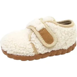 Fischer Markenschuh Mädchen Hausschuh Flexi beige - Weiß, 25 EU 25 EU