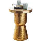 KADIMA DESIGN Beistelltisch, Gold, Metall, Rund,Rund, 43x59x43 cm, Wohnzimmer, Wohnzimmertische, Beistelltische