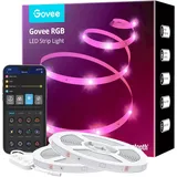 Govee LED Strip 40m, Bluetooth RGB LED Streifen mit App-Steuerung, Farbwechsel, Musik Sync, 64 Szenenmodus, Lichterkette für Schlafzimmer, Wohnzimmer, Haus, Bar, Party, Fest 40M