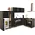 kochstation Winkelküche L-Form KS-Samos 290 cm schwarz