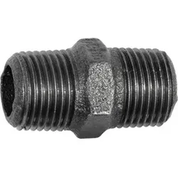 Riegler Doppelgewindenippel 280, R 2 a., R 2 a., Temperguss schwarz