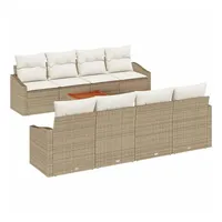 VidaXL Garten-Sofa-Set 7-Tlg Beige Weiß 3356475