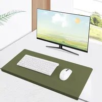 Luxuriöse Schreibtischunterlagen aus Leder, wasserdichte Schreibtisch-Schreibmatte, Mauspad mit Kantenschutz, Tischmatte, Schreibtischunterlage für Laptop/Büro/Zuhause, 70 x 40 cm, Grün