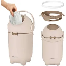 lionelo Purebin – Windeleimer geruchsdicht, für universelle Beutel (ohne Kassette), Einhand-Bedienung, 10 L – hygienischer Windelbehälter für Babyzimmer