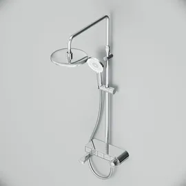 AM.PM Duschsystem Regendusche mit Thermostat 38°C Edelstahl Duscharmatur Set, Duschsäule Regendusche, inkl. verstellbar Duschstange Handbrause F07XB300