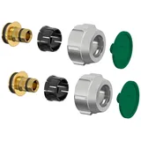 Flamco Klemmverschraubung-Set A3 20x2,5mm x G 3/4" Innengewinde Eurokonus Messing vernickelt,